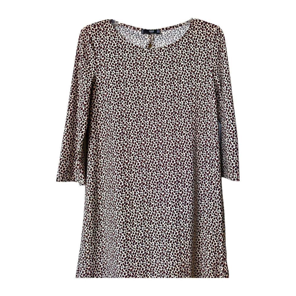 MNG by Mango Basics Women's Pullover Animal Print Shift Dress Multicolor Size 4